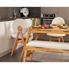 Vowturkey Touch Iskandinav Mutfak&salon Masa Sandalye Takımı 80*160(4S1M1B)