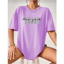 Malkoçbey Newyork Broklıyn Baskılı Oversize Unisex Basic T-Shirt