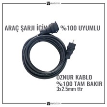 Srcelektronik Öznur kablolu beyaz ARAÇ ŞARJI İÇİN (5-30 metre arası) 3x2.5 ttr tam bakır kalın kablolu uzatma seyyar