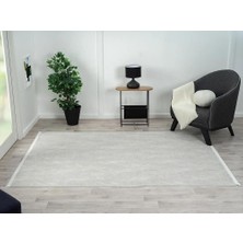 Karmen Halı Best 111 Gri Halı Spor Desen Ince Parlak Makinada Yıkanabilir Antialerjik Modern Salon Halısı