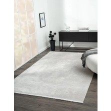 Karmen Halı Elegance EG014A Beyaz Halı Sedef Geometrik Detaylı Modern Viskon Doğal Iplik Bambu Halı Tozu Az