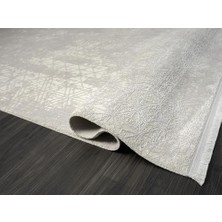 Karmen Halı Elegance EG014A Beyaz Halı Sedef Geometrik Detaylı Modern Viskon Doğal Iplik Bambu Halı Tozu Az