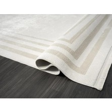 Karmen Halı Elegance EG003A Krem Halı Bej Kenar Çerçeveli Modern Viskon Doğal Iplik Bambu Halı