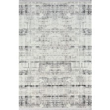 Karmen Halı Best 107 Beyaz Halı Siyah Detaylı İnce Parlak Makinada Yıkanabilir Antialerjik Modern Salon Halısı