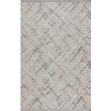 Karmen Halı Kaftan KF004G Gri Halı Kabartma Desenli Akrilik Halı Tozuaz Salon Halısı Yatak Odası Halısı Koridor