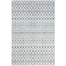 Karmen Halı Lenda LD002A Gri Kilim Renkli Detaylı Ince  Kaymaz Taban Makinada Yıkanabilir Salon Halı