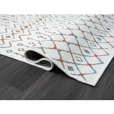 Karmen Halı Lenda LD002A Gri Kilim Renkli Detaylı Ince  Kaymaz Taban Makinada Yıkanabilir Salon Halı