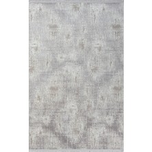 Karmen Halı Lotus 8557 Açık Gri Gri Detaylı Modern Ince Akrilik Tozuaz Salon Yatak Odası Halısı  Koridor