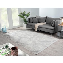 Karmen Halı Lotus 8557 Açık Gri Gri Detaylı Modern Ince Akrilik Tozuaz Salon Yatak Odası Halısı  Koridor