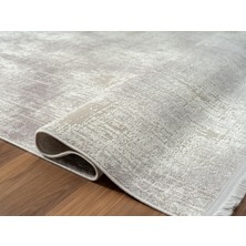 Karmen Halı Lotus 8557 Açık Gri Gri Detaylı Modern Ince Akrilik Tozuaz Salon Yatak Odası Halısı  Koridor