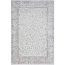 Karmen Halı Elegance EG004A Gri Halı Antrasit Modern Klasik Desenli Viskon Doğal Iplik Bambu Halı