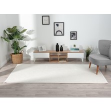 Karmen Halı Tokyo 1771 Beyaz Geometrik Desenli Modern Akrilik Kaymaz Taban Tozuaz Salon Halısı