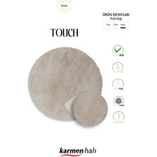 Karmen Halı Post Touch Th001b Bej Halı Tavşan Tüyü Post Peluş Kürk Halı Yuvarlak Daire