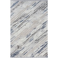 Karmen Halı Tokyo TK003M Gri Halı Lacivert Deyatlı Modern Akrilik Halı Kaymaz Taban  Salon Halısı