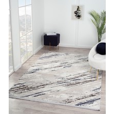 Karmen Halı Tokyo TK003M Gri Halı Lacivert Deyatlı Modern Akrilik Halı Kaymaz Taban  Salon Halısı