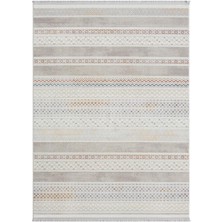 Karmen Halı Lotus 8571 Gri Renkli Kilim Desenli Modern Ince Akrilik Tozuaz Salon Oturma Odası Halısı