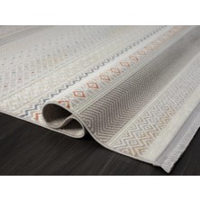 Karmen Halı Lotus 8571 Gri Renkli Kilim Desenli Modern Ince Akrilik Tozuaz Salon Oturma Odası Halısı