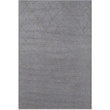 Karmen Halı Lenda LD005A Antrasit Kilim Gold Detaylı Ince Antialerjik Kaymaz Taban Makinada Yıkanabilir Halı