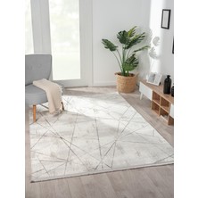 Karmen Halı Tokyo 1703 Gri Antrasit Detaylı Geometrik Desen Modern Akrilik Kaymaz Taban Tozuaz