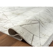 Karmen Halı Tokyo 1703 Gri Antrasit Detaylı Geometrik Desen Modern Akrilik Kaymaz Taban Tozuaz