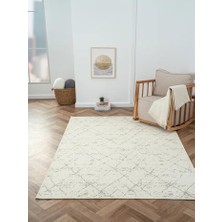 Karmen Halı Lenda LD004A Gri Kilim Antrasit Detaylı Ince  Kaymaz Taban Makinada Yıkanabilir Halı