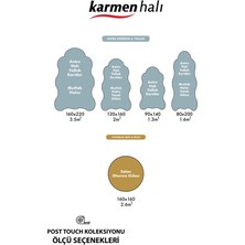 Karmen Halı Post Touch TH001D Antrasit Halı Post Peluş Kürk Halı Yuvarlak Daire