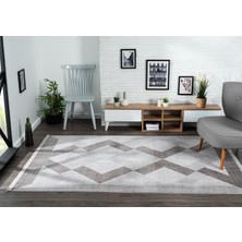 Karmen Halı Trend 4102 Gri Akrilik Pamuk Yumuşak Modern Mutfak Yatak Odası Salon Oturma Halısı