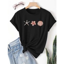 Trend Sizde Deniz Yıldızı Özel Tasarım Ön Baskılı Tasarım Tshirt