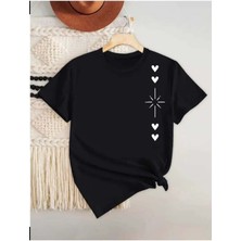 Trend Sizde Kalp Işıltısı Özel Tasarım Ön Baskılı Tasarım Tshirt