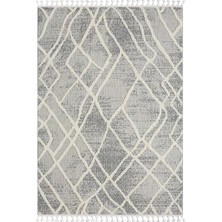 Karmen Halı Wool WL003A Gri Antrasit Detaylı Sisal Bukle Dekoratif Kabartmalı Tozsuz