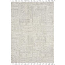 Karmen Halı Wool WL008A Bej Halı Sisal Bukle Dekoratif Kabartmalı Halı  Antialerjik Salon Halısı