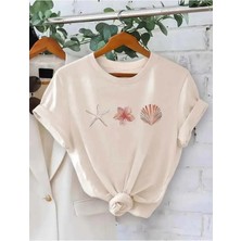 Trend Sizde Deniz Yıldızı Özel Tasarım Ön Baskılı Tasarım Tshirt