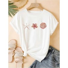 Trend Sizde Deniz Yıldızı Özel Tasarım Ön Baskılı Tasarım Tshirt