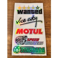 Oto Arka Cam Yazısı Hologramlı  Yan Kapı, Yan Cam Stickerı Wanted