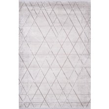 Cosmos CS007G Gri Halı Modern Detaylı Pamuk Taban Viskon Tozuaz Salon Yatak Odası Koridor Halısı