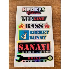 Oto Arka Cam Yazısı Hologramlı  Yan Kapı, Yan Cam Stickerı Herkes Gibisin