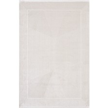 Cosmos CS006W Beyaz Halı Modern Detaylı Pamuk Taban Viskon Tozuaz Salon Yatak Odası Koridor Halısı