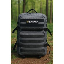 Quickprep Taktik Sırt Çantası 45L - Outdoor, Kamp, Spor ve Günlük Kullanım Için Askeri Tarz Su Geçirmez Çanta (Gri)