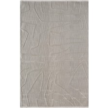 Sümer SM014G Gri Rengi Halı Çizgi Desenli Dekoratif Modern Antialerjik Salon Mutfak Halısı