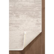 Leon LN001G Krem Halı Modern Desen Pamuk Taban Akrilik Tozuaz Salon Yatak Odası Koridor Halısı