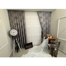Nivemeshome Pera V-5402 Antrasit 1/3 Sık Pileli Fon Perde Apm
