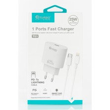 Turbo Plus 25W Hızlı Şarj Aleti - Pd Type-C To Lightning Kablo Dahil | iPhone Uyumlu