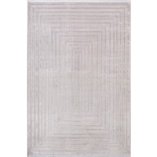 Cosmos CS005G Gri Halı Modern Detaylı Pamuk Taban Viskon Tozuaz Salon Yatak Odası Koridor Halısı