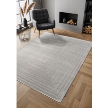 Cosmos CS005G Gri Halı Modern Detaylı Pamuk Taban Viskon Tozuaz Salon Yatak Odası Koridor Halısı