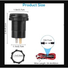 USB Şarj Soketi, 36 W Qc3.0 USB A ve USB C Soket Çift Ekran Voltmetre Gerilim ile 12/24 V Araba Deniz Gerilim Göstergeli Pd Qc3.0 Soketli 12V Modifiye Araç USB Şarj Cihazı