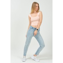 The Bark Mom Jean Kadın Pantolon 1037-998A Buz Mavisi