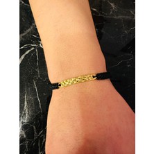 Moda Kulesi Mücevherat Gümüş Erkek Bileklik, Gold Renk Altın Kaplama Özel Tasarım Erkek Bileklik, Şık Hediye