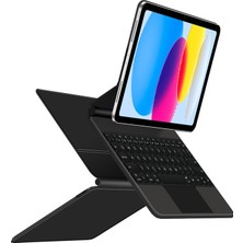 Apple iPad Pro 13 Inç M4 2024 Kılıf Manyetik Yapışmalı Magic Keyboard Touchpad Kapaklı Klavyeli Kılıf