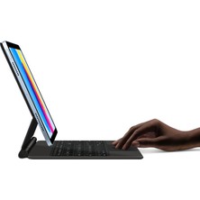Apple iPad Pro 13 Inç M4 2024 Kılıf Manyetik Yapışmalı Magic Keyboard Touchpad Kapaklı Klavyeli Kılıf