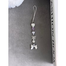 Beyaz Fiyonk Coquette Telefon Charm